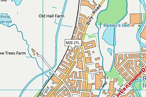 M26 2YL map - OS VectorMap District (Ordnance Survey)