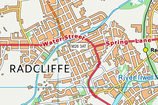 Radcliffe Riverside West Campus (Radcliffe High) (Closed) map (M26 3AT) - OS VectorMap District (Ordnance Survey)