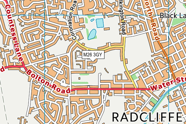 M26 3GY map - OS VectorMap District (Ordnance Survey)