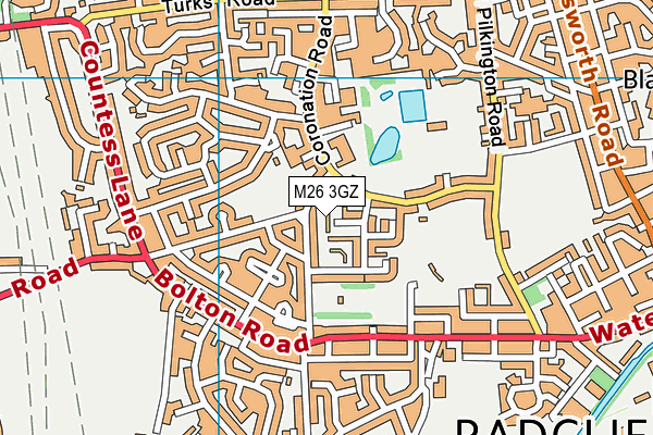 M26 3GZ map - OS VectorMap District (Ordnance Survey)