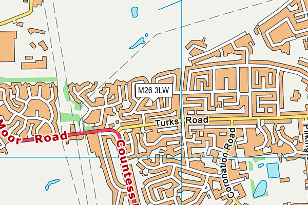 M26 3LW map - OS VectorMap District (Ordnance Survey)