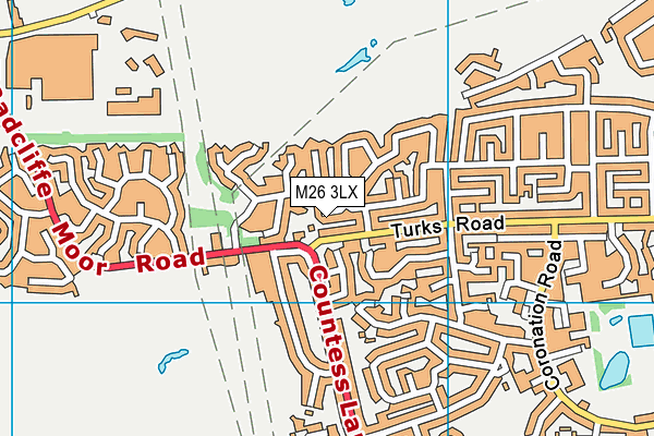 M26 3LX map - OS VectorMap District (Ordnance Survey)