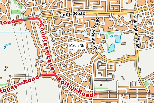 M26 3NB map - OS VectorMap District (Ordnance Survey)