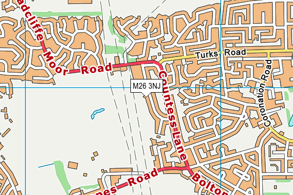 M26 3NJ map - OS VectorMap District (Ordnance Survey)