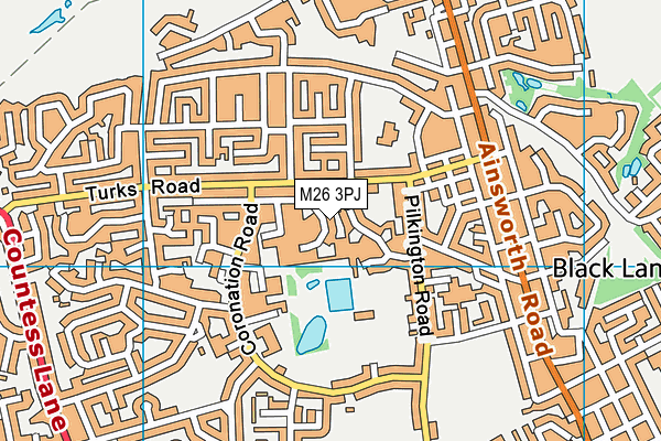 M26 3PJ map - OS VectorMap District (Ordnance Survey)