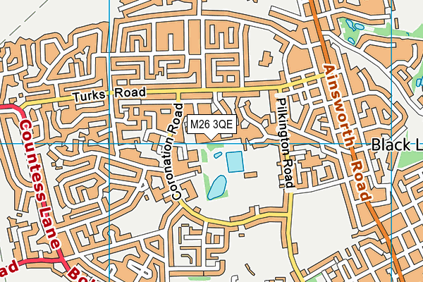 M26 3QE map - OS VectorMap District (Ordnance Survey)