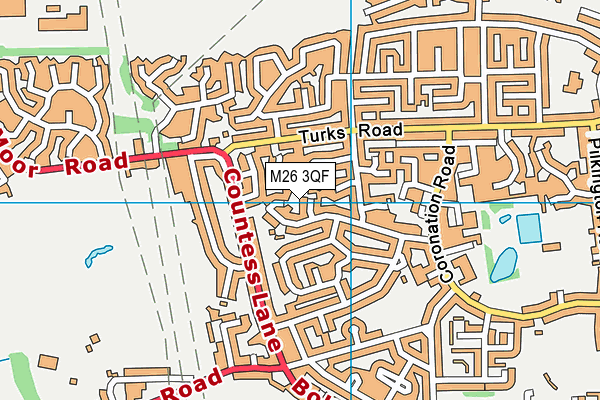 M26 3QF map - OS VectorMap District (Ordnance Survey)