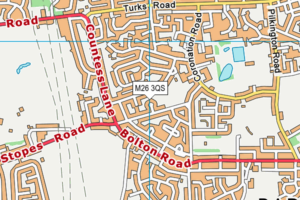 M26 3QS map - OS VectorMap District (Ordnance Survey)