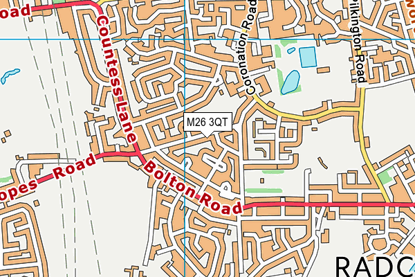 M26 3QT map - OS VectorMap District (Ordnance Survey)