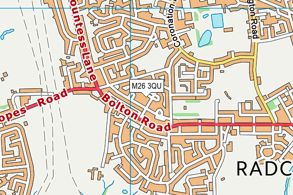 M26 3QU map - OS VectorMap District (Ordnance Survey)