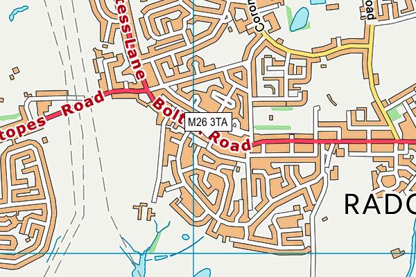 M26 3TA map - OS VectorMap District (Ordnance Survey)