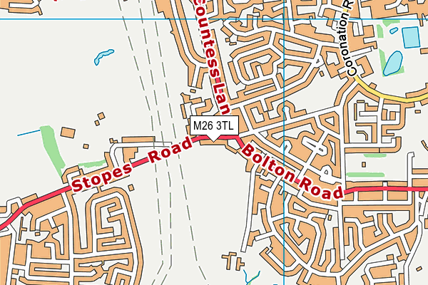 M26 3TL map - OS VectorMap District (Ordnance Survey)