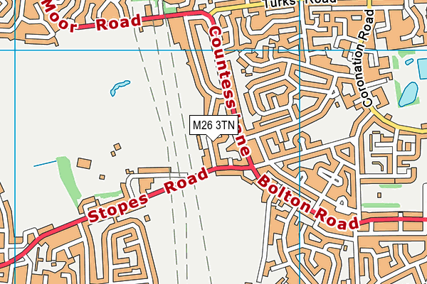 M26 3TN map - OS VectorMap District (Ordnance Survey)