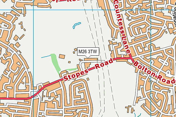 M26 3TW map - OS VectorMap District (Ordnance Survey)