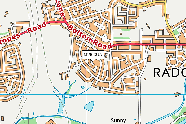 M26 3UA map - OS VectorMap District (Ordnance Survey)