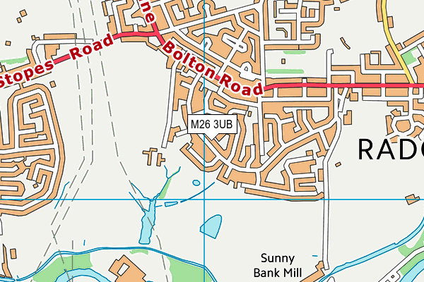 M26 3UB map - OS VectorMap District (Ordnance Survey)