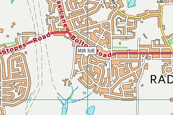 M26 3UE map - OS VectorMap District (Ordnance Survey)