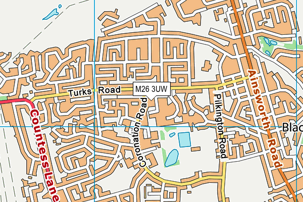 M26 3UW map - OS VectorMap District (Ordnance Survey)