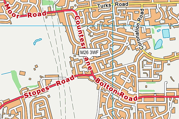 M26 3WF map - OS VectorMap District (Ordnance Survey)