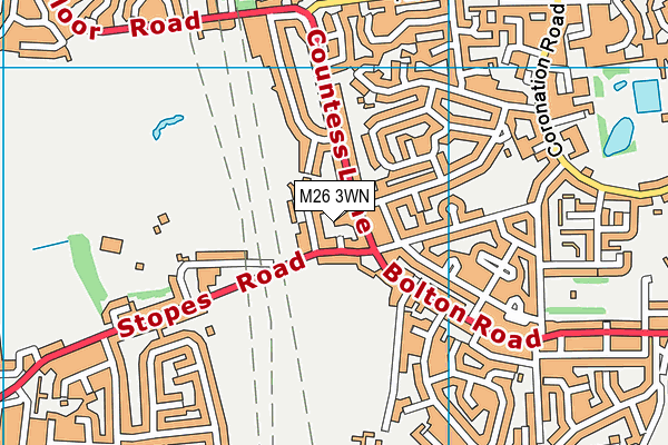 M26 3WN map - OS VectorMap District (Ordnance Survey)