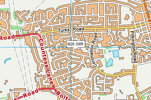 M26 3WR map - OS VectorMap District (Ordnance Survey)