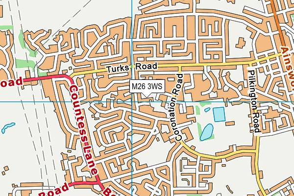 M26 3WS map - OS VectorMap District (Ordnance Survey)