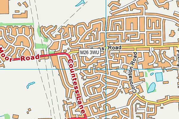 M26 3WU map - OS VectorMap District (Ordnance Survey)