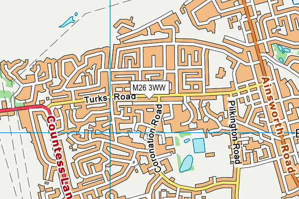 M26 3WW map - OS VectorMap District (Ordnance Survey)