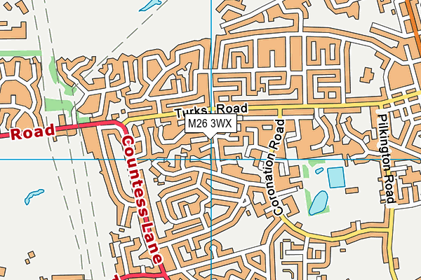 M26 3WX map - OS VectorMap District (Ordnance Survey)