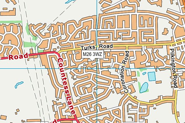 M26 3WZ map - OS VectorMap District (Ordnance Survey)