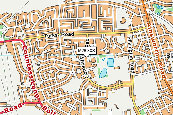 M26 3XS map - OS VectorMap District (Ordnance Survey)