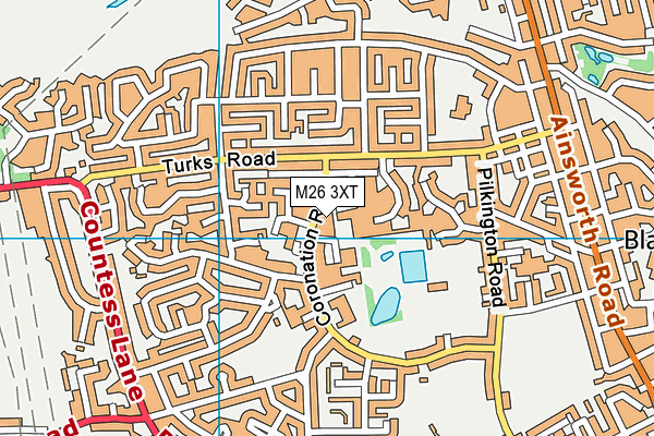 M26 3XT map - OS VectorMap District (Ordnance Survey)