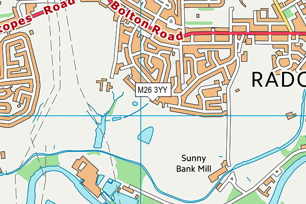 M26 3YY map - OS VectorMap District (Ordnance Survey)