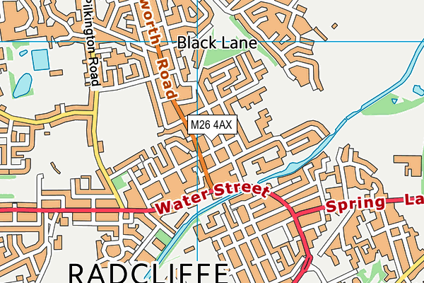 M26 4AX map - OS VectorMap District (Ordnance Survey)