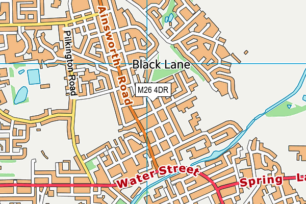 M26 4DR map - OS VectorMap District (Ordnance Survey)