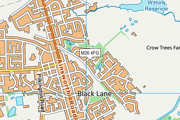 M26 4FG map - OS VectorMap District (Ordnance Survey)