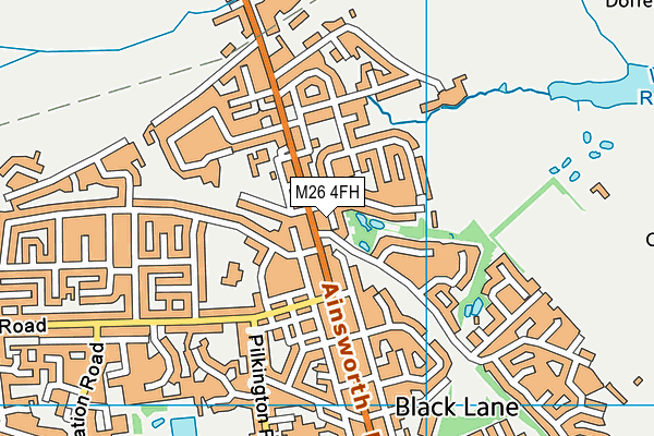 M26 4FH map - OS VectorMap District (Ordnance Survey)