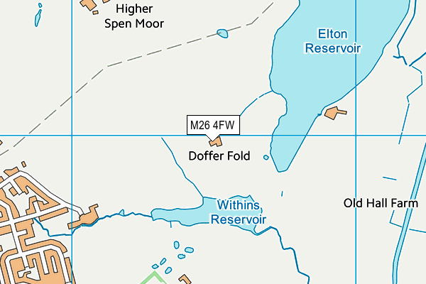 M26 4FW map - OS VectorMap District (Ordnance Survey)