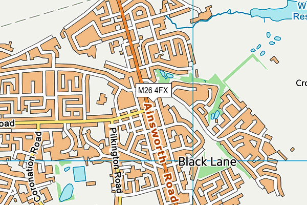 M26 4FX map - OS VectorMap District (Ordnance Survey)