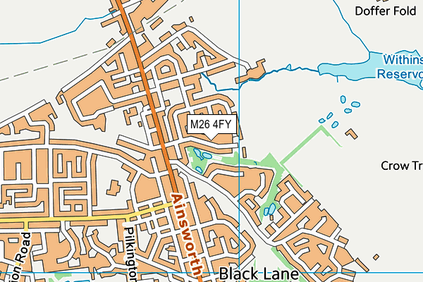 M26 4FY map - OS VectorMap District (Ordnance Survey)