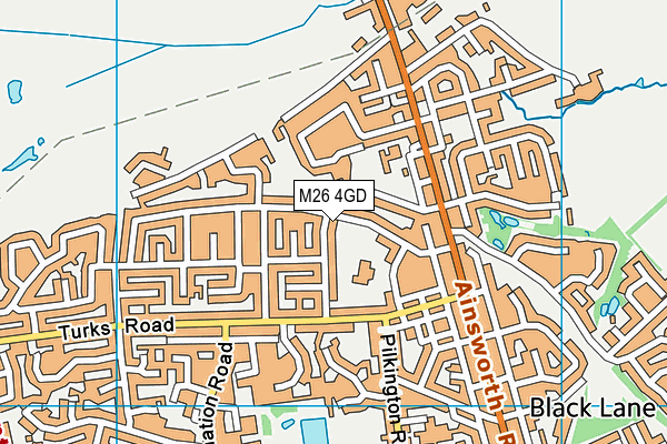 M26 4GD map - OS VectorMap District (Ordnance Survey)