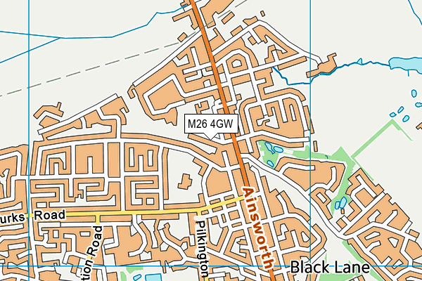 M26 4GW map - OS VectorMap District (Ordnance Survey)