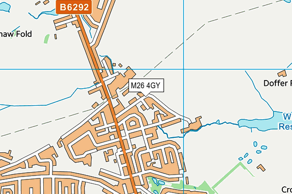 M26 4GY map - OS VectorMap District (Ordnance Survey)