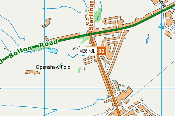 M26 4JL map - OS VectorMap District (Ordnance Survey)