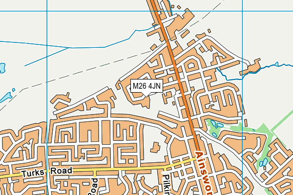 M26 4JN map - OS VectorMap District (Ordnance Survey)