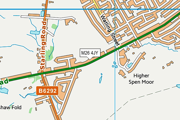 M26 4JY map - OS VectorMap District (Ordnance Survey)