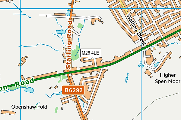 M26 4LE map - OS VectorMap District (Ordnance Survey)