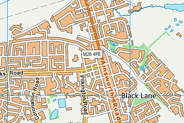 M26 4PE map - OS VectorMap District (Ordnance Survey)