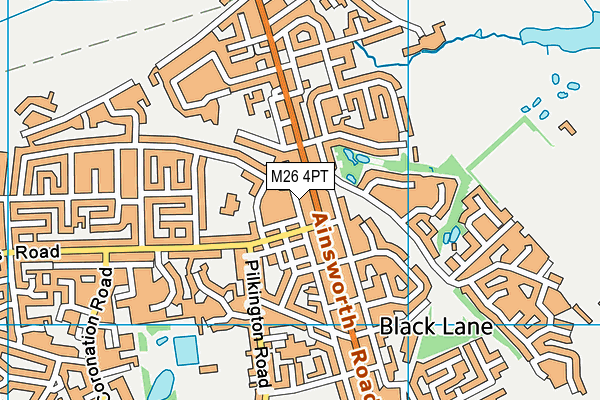 M26 4PT map - OS VectorMap District (Ordnance Survey)