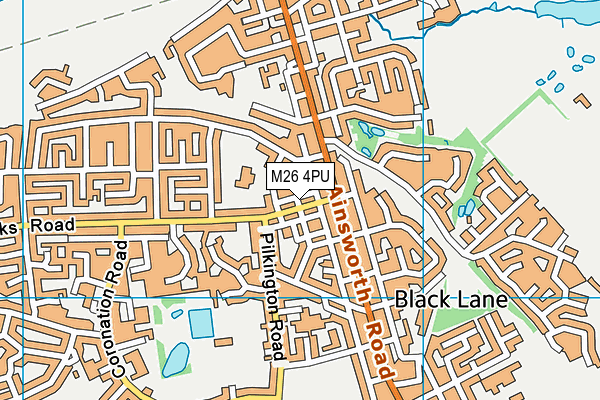 M26 4PU map - OS VectorMap District (Ordnance Survey)